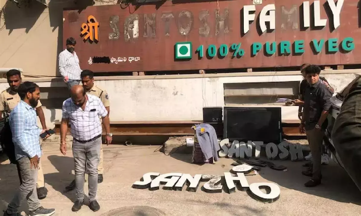 Hyderabad Authorities Take Down Santosh Dhaba Signboards as Per High Court Directive