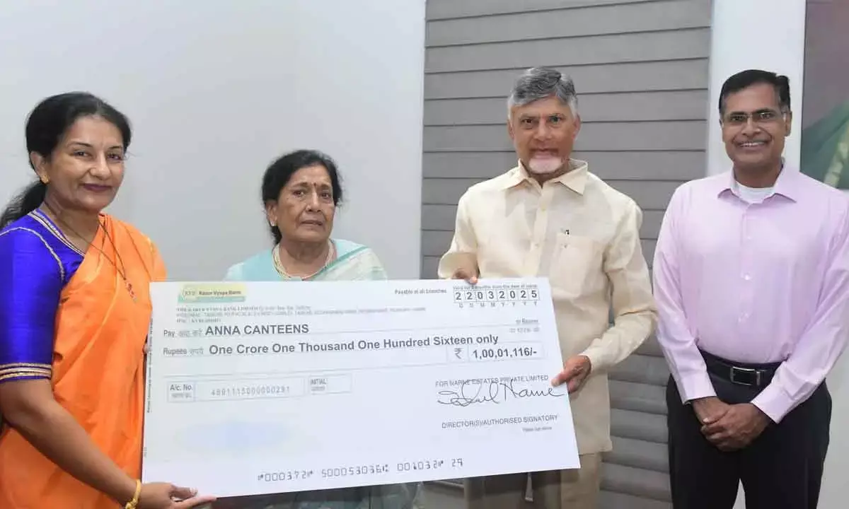 Industrialist Narne’s Family Donates Rs 1cr To Anna Canteen