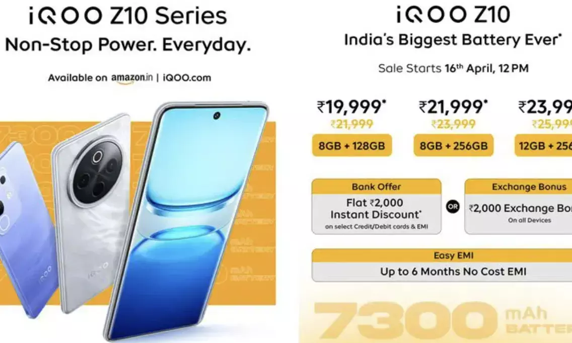 iQOO launches Z10 5G and Z10x 5G in India with 6,500 mAh battery!