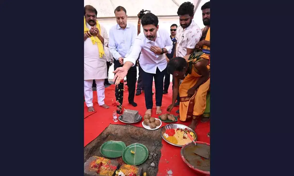 Lokesh Lays Stone For India’s Largest Single Site RE Hybrid Complex