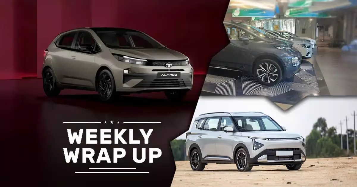 Top Car News in India This Week (May 12–16): Tata Altroz Facelift Unveiled, Kia Carens Clavis Mileage Revealed, MG Windsor Pro EV Arrives at Dealerships Top Car News in India This Week (May 12–16): Tata Altroz Facelift Unveiled, Kia Carens Clavis Mileage Revealed, MG Windsor Pro EV Arrives at Dealerships