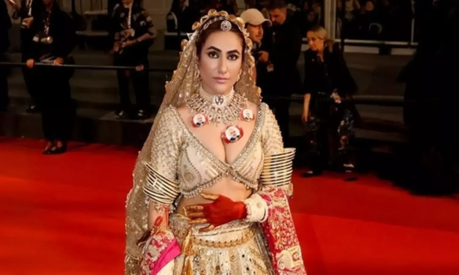 Ruchi Gujjar Wears Modi Pendant Necklace at Cannes Festival 2025