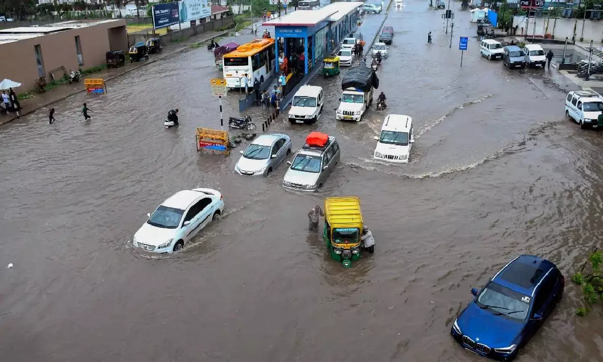 Heavy Rain Lashes Hyderabad, Floods Hit Low-Lying Areas