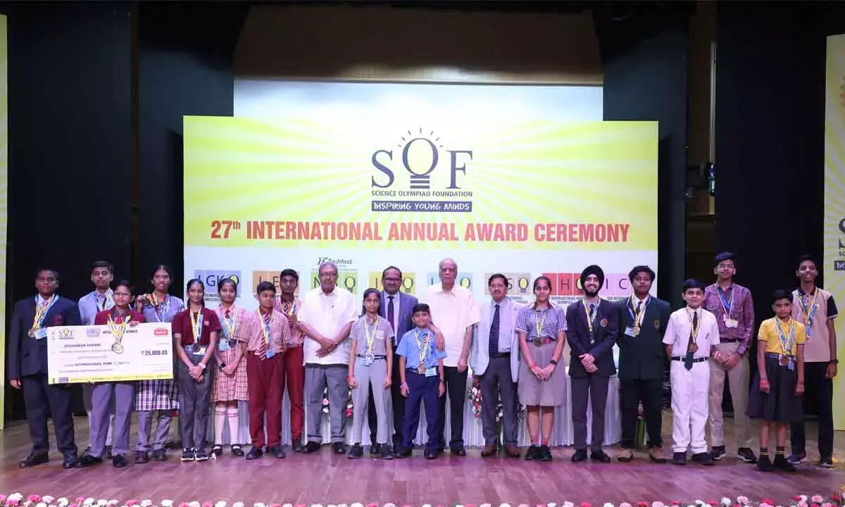 Hyderabad Students Excel At 2024-25 Olympiad Awards