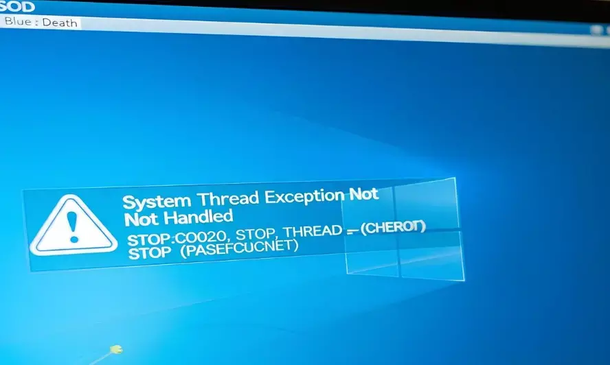 System Thread Exception Not Handled BSOD: Causes and Easy Fixes