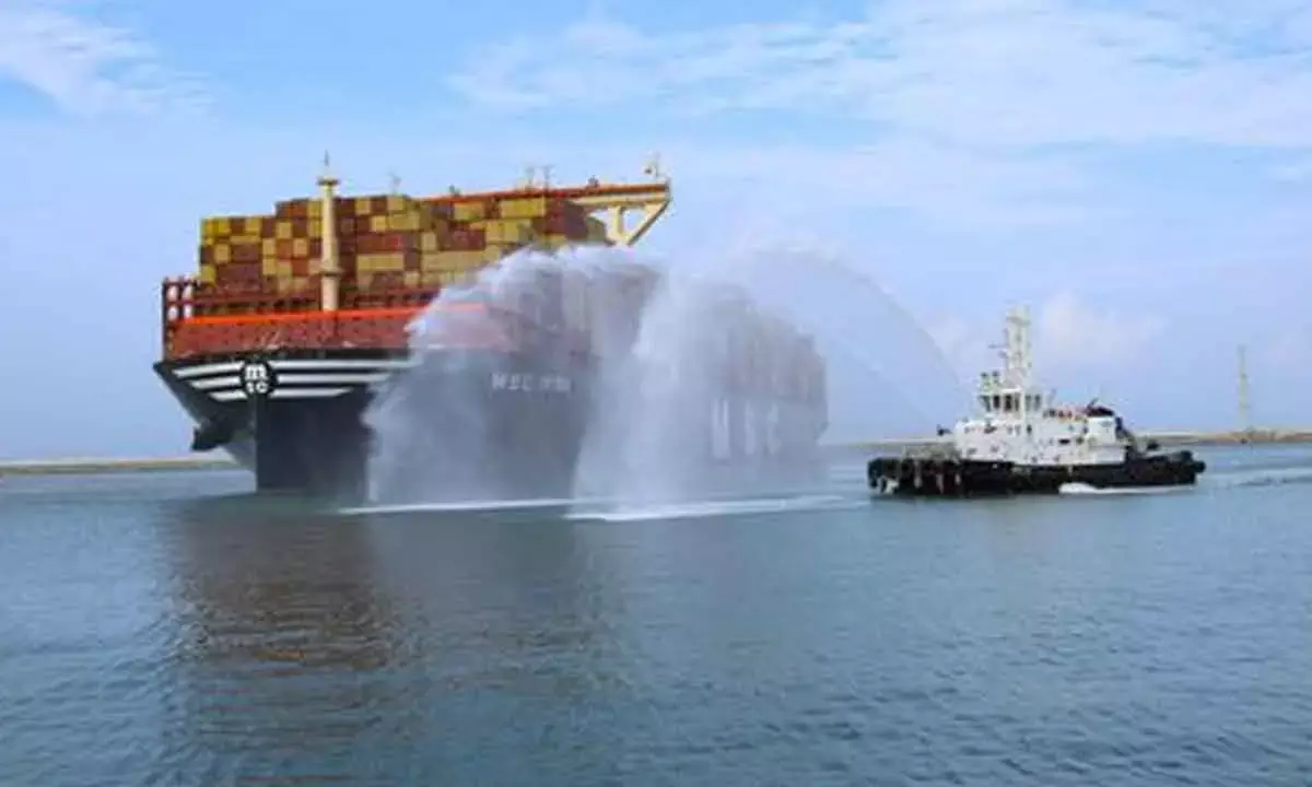World’s Largest Container Ship Arrives At Adani Port