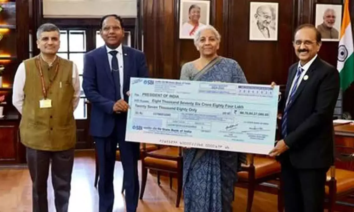 SBI pays Rs 8,077 Cr Dividend To Govt