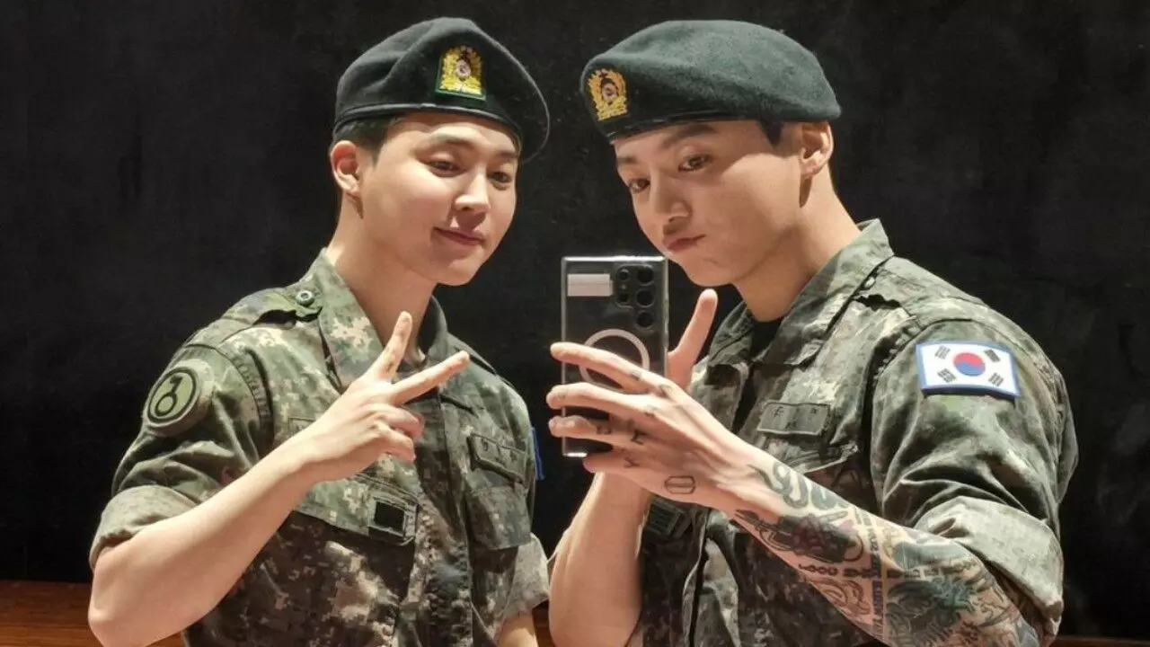 BTS’ Jimin and Jungkook Share First Selfie After Military Discharge, Tease Fans With Heartfelt Message BTS’ Jimin and Jungkook Share First Selfie After Military Discharge, Tease Fans With Heartfelt Message