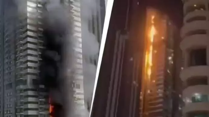 Massive Fire at 67-Storey Dubai Skyscraper; Over 3,800 Residents Evacuated Safely Massive Fire at 67-Storey Dubai Skyscraper; Over 3,800 Residents Evacuated Safely