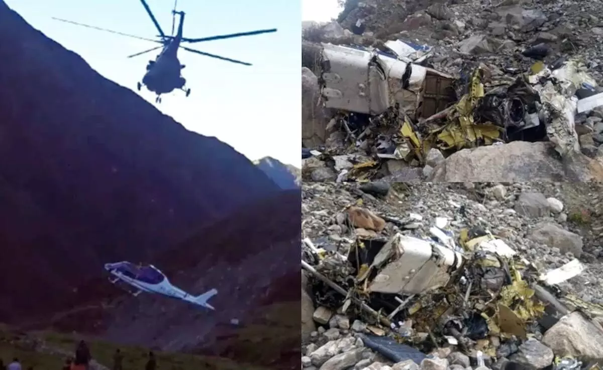 Uttarakhand Helicopter Crash Kills 7; Chopper Services to Kedarnath Suspended Uttarakhand Helicopter Crash Kills 7; Chopper Services to Kedarnath Suspended
