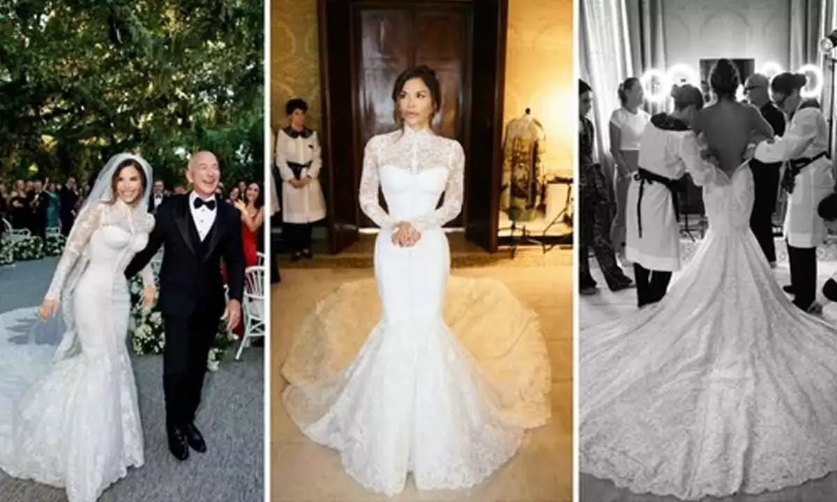 A Venetian Dream: Lauren Sanchez Wows in Custom Dolce & Gabbana for Lavish Bezos Wedding A Venetian Dream: Lauren Sanchez Wows in Custom Dolce & Gabbana for Lavish Bezos Wedding