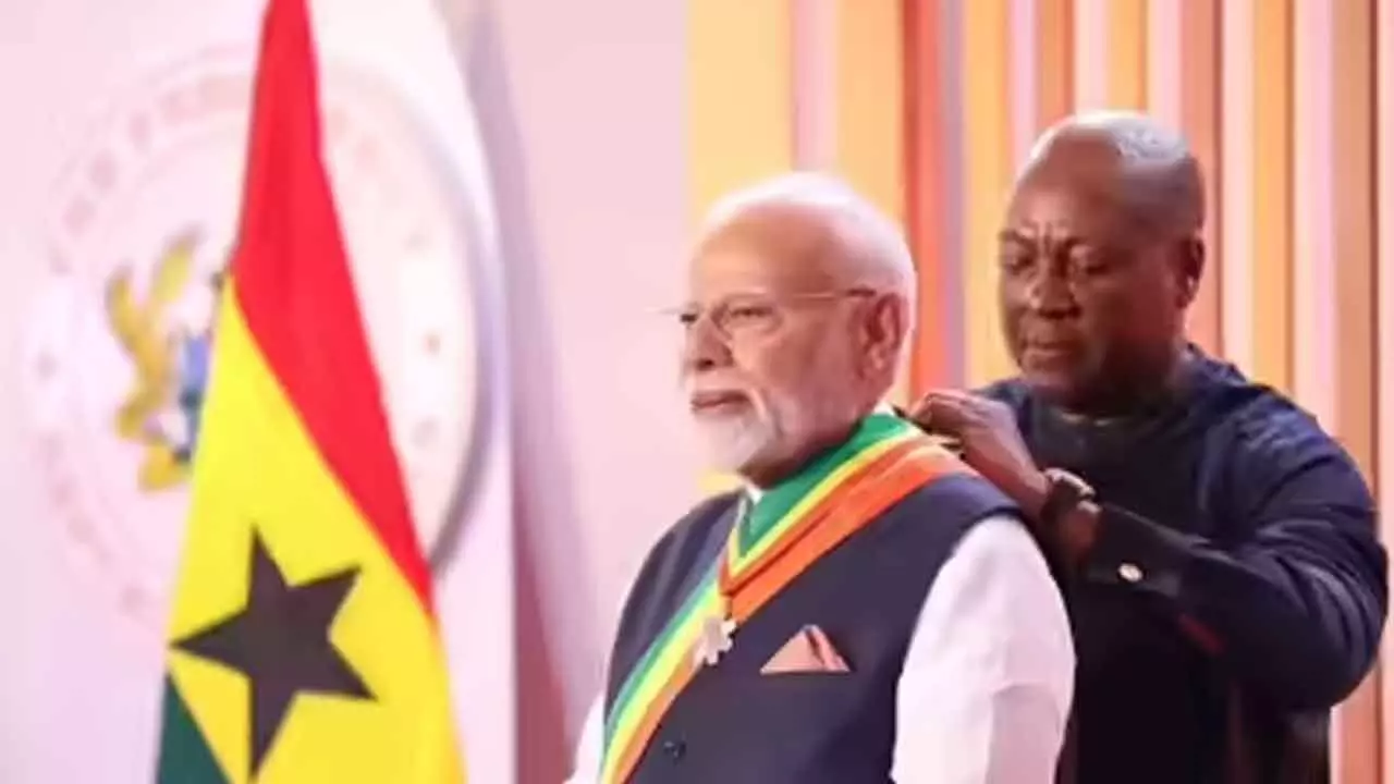 PM Modi Honored with Ghanas Highest Award: A Deepening Friendship PM Modi Honored with Ghanas Highest Award: A Deepening Friendship