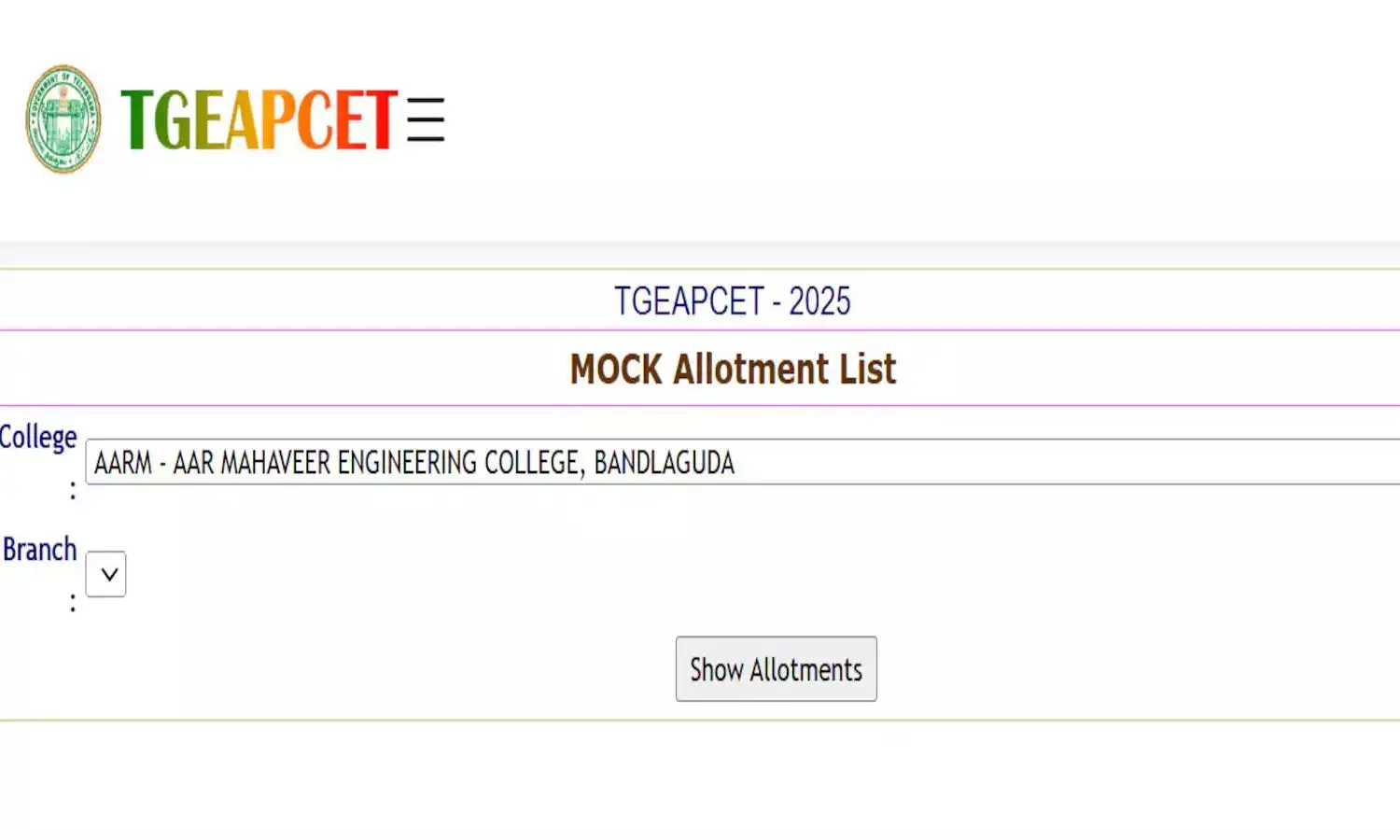 TG EAPSET Counseling - 2025: First Phase Seat Allocation Today - Heres How You Can Check Your Allotment