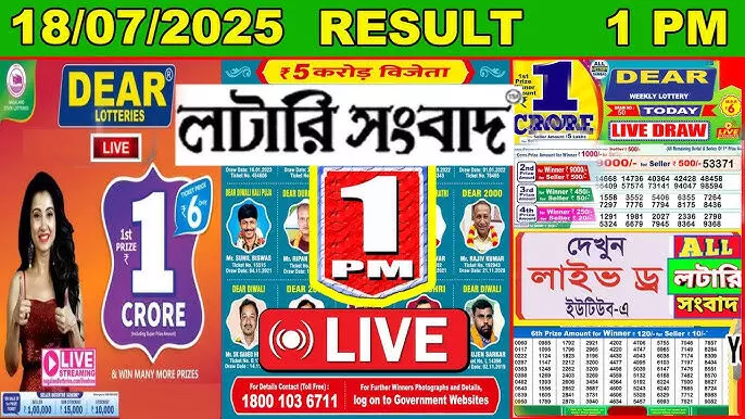 Nagaland Dear Meghna 1 PM Lottery Result Today, 18 July 2025 (OUT) Live: First Prize ₹1 Crore – Check Full Winners List Nagaland Dear Meghna 1 PM Lottery Result Today, 18 July 2025 (OUT) Live: First Prize ₹1 Crore – Check Full Winners List