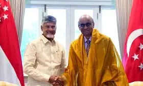 A.P. CM Chandrababu Naidu Explores Strategic Partnership with Singapore President, Senior Minister
