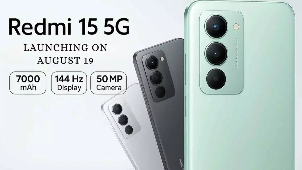 Redmi 15 5G Launching August 19: Price, Specs, Battery Life & More Redmi 15 5G Launching August 19: Price, Specs, Battery Life & More