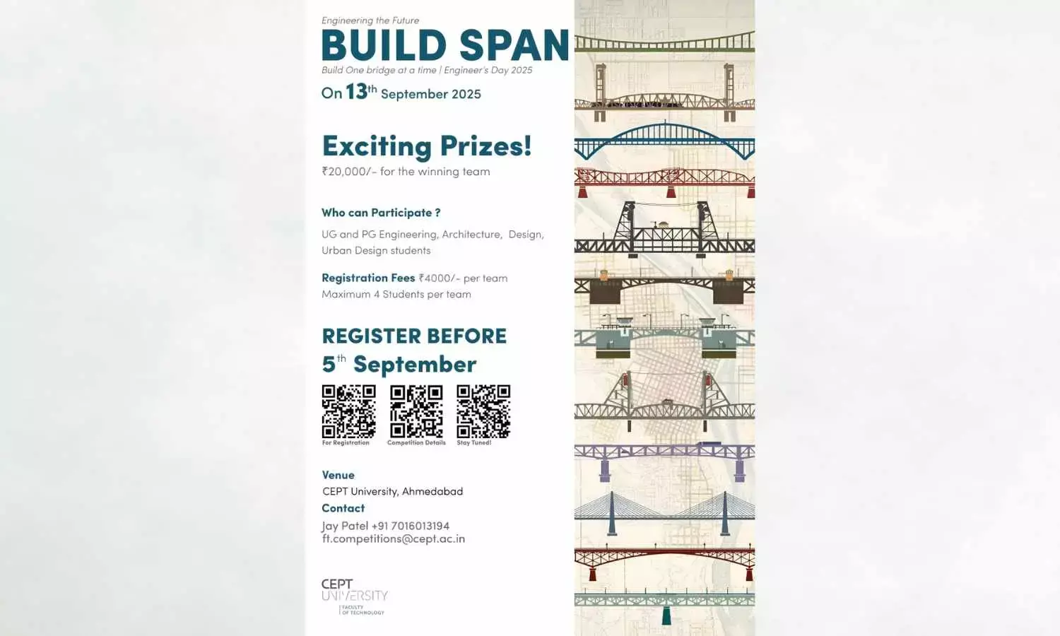 CEPT University’s BUILDSPAN 2025 – Bridge Design & Making Competition