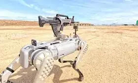 China Showcases Gun-Toting Robot ‘Wolves’ at Military Parade in Beijing