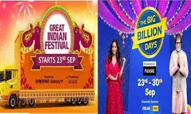 Flipkart Big Billion Days Sale and Amazon Great Indian Festival Sale 2025 to Begin on September 23