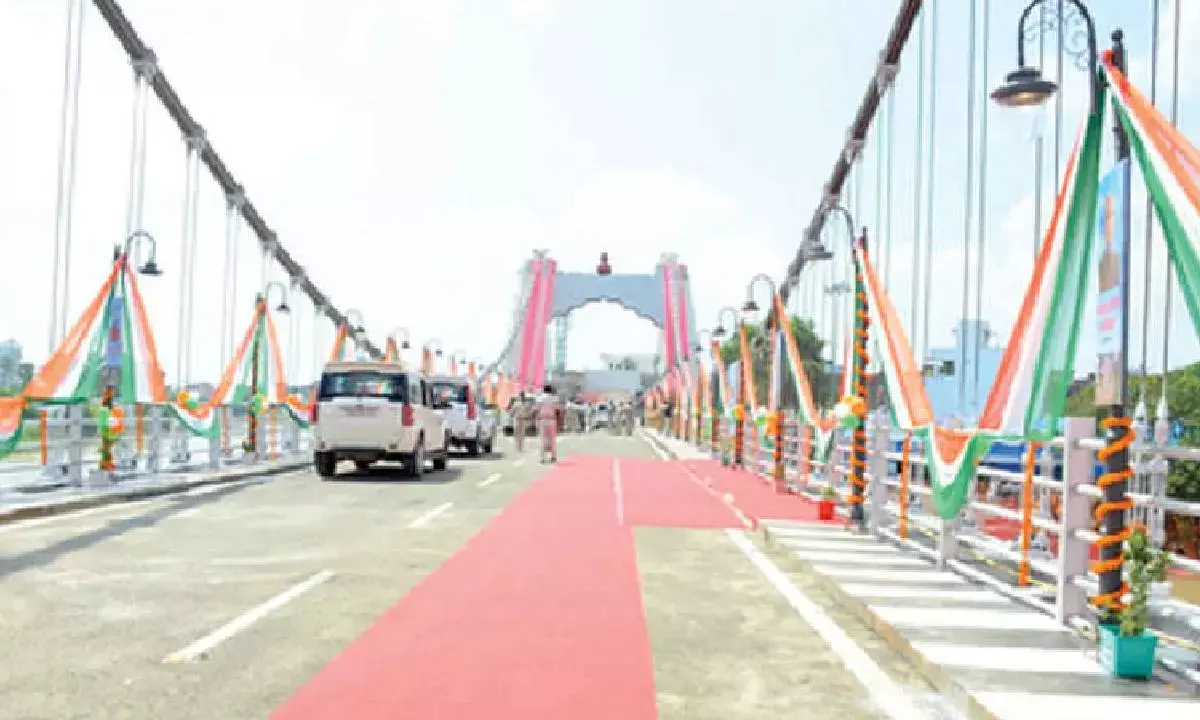 CM Nitish Kumar opens 17 projects, unveils Bihar’s 1st suspension bridge