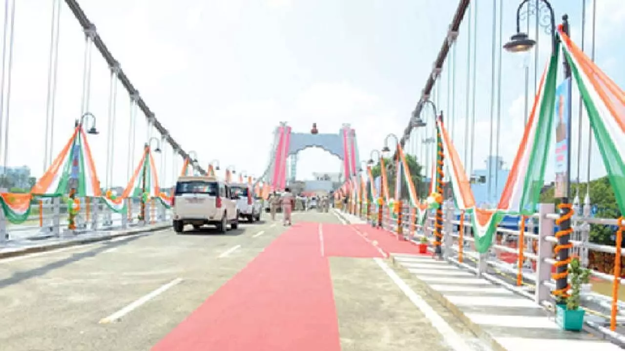 CM Nitish Kumar opens 17 projects, unveils Bihar’s 1st suspension bridge