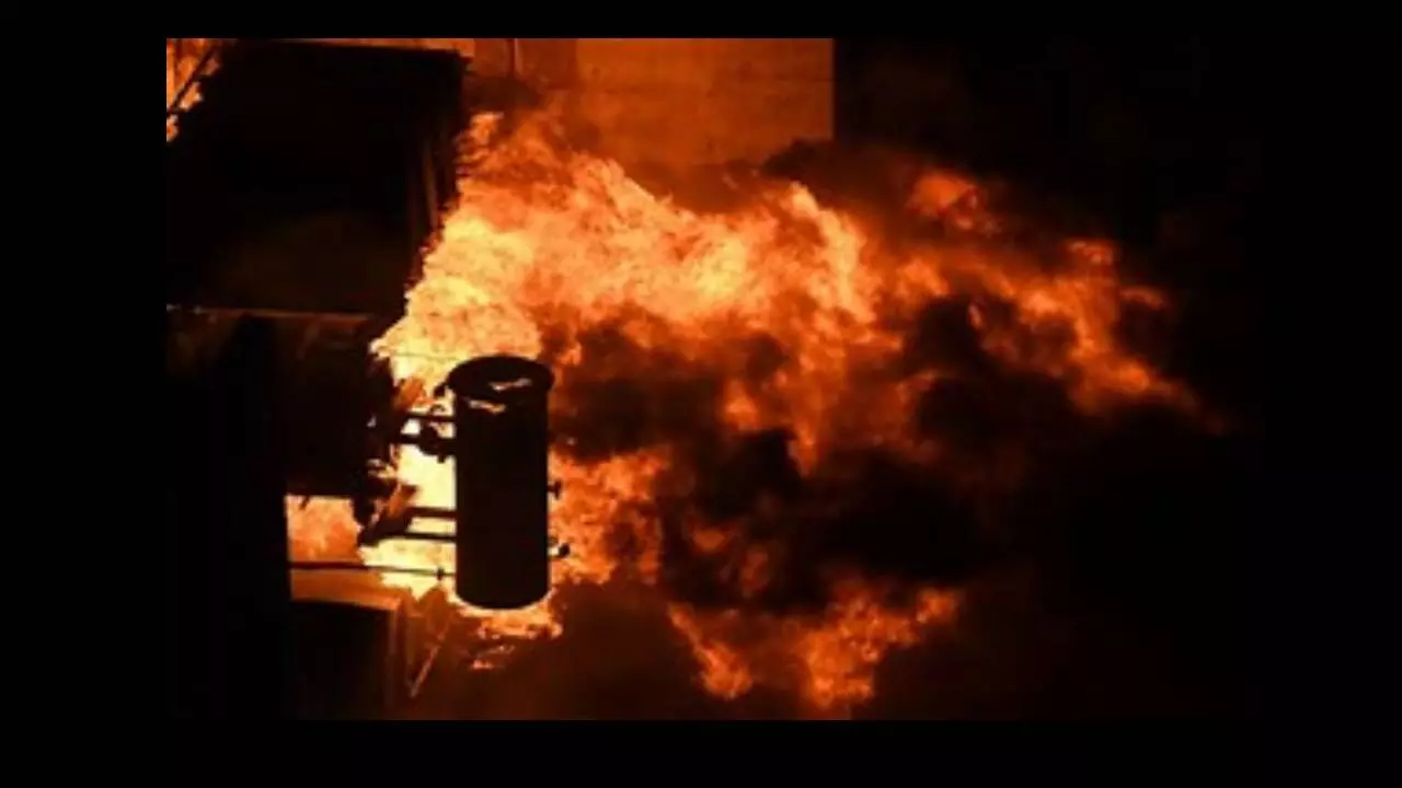 Fire breaks out LPG storage tank Fire breaks out LPG storage tank