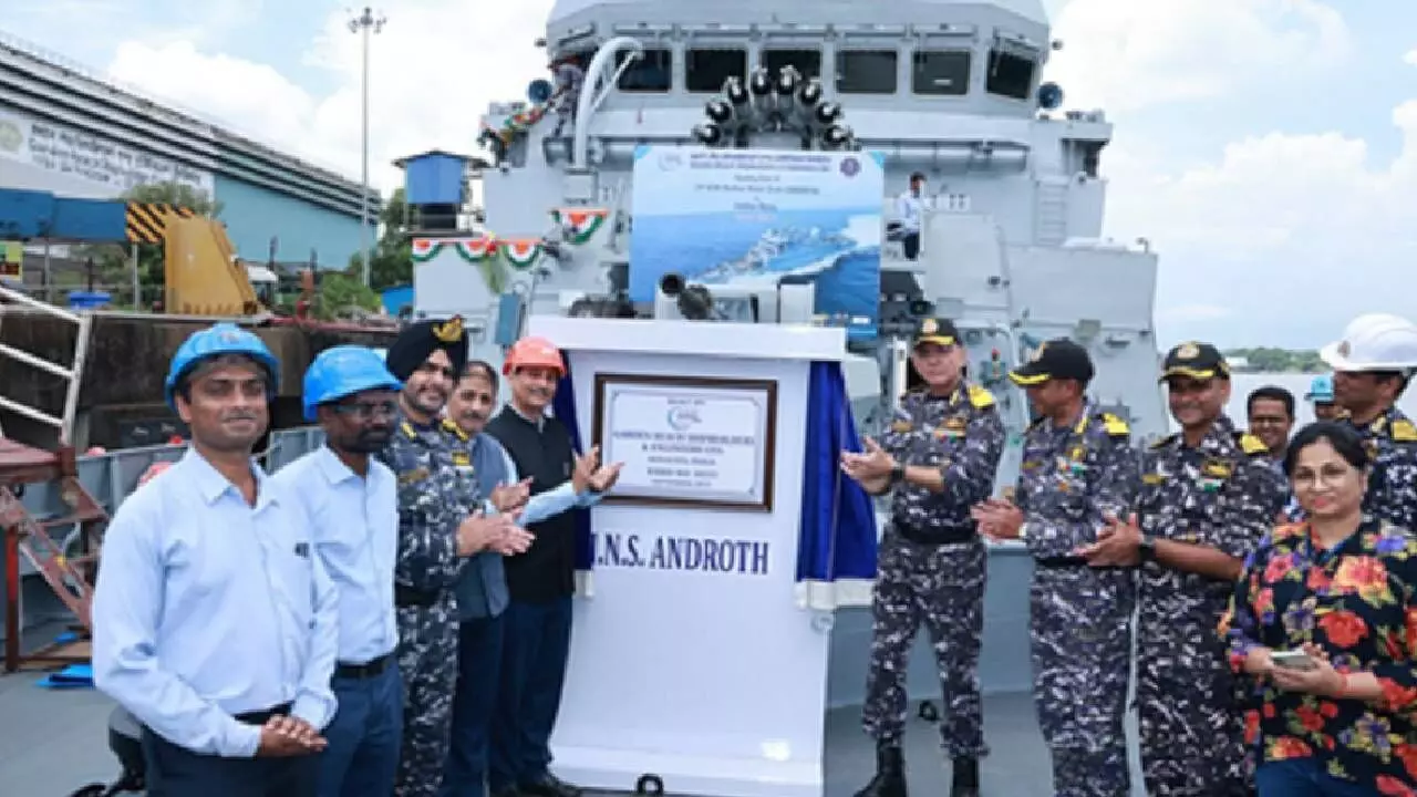 Navy receives INS Androth, equipped with rockets, sonar Navy receives INS Androth, equipped with rockets, sonar