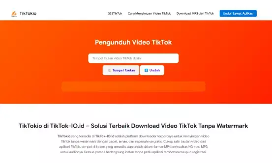 TikTokio – Unduh Video TikTok Tanpa Watermark di TikTok-io.id