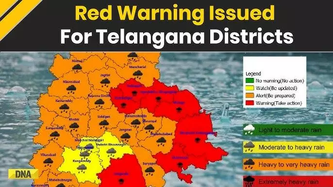 Telangana Weather Alert: Scattered Storms and Rains in Hyderabad & Nearby Districts