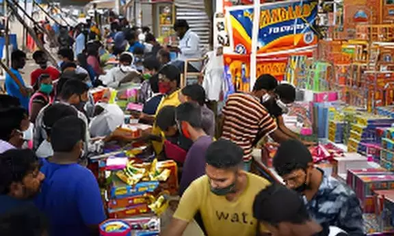 Firecracker Sales Yet to Spark in Vijayawada Ahead of Diwali