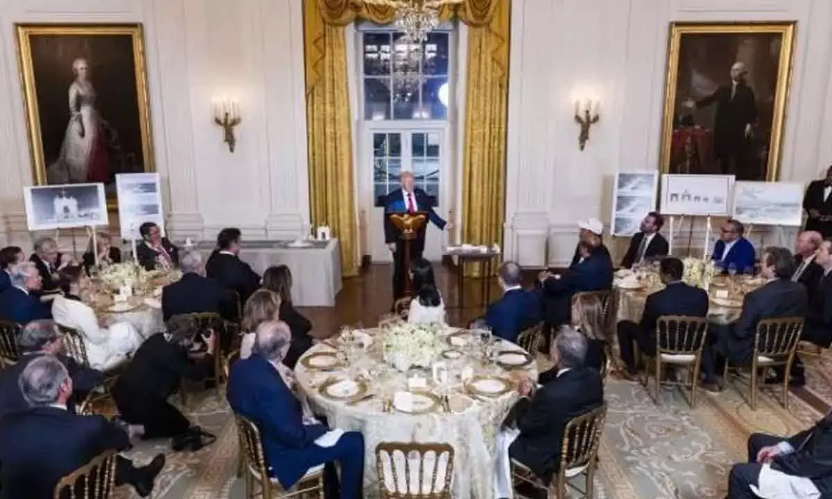 Trump hosts lavish donor dinner to unveil $250 mn White House ballroom