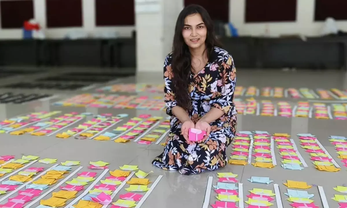 Gitam alumna Shivali sets record with 21 Guinness titles