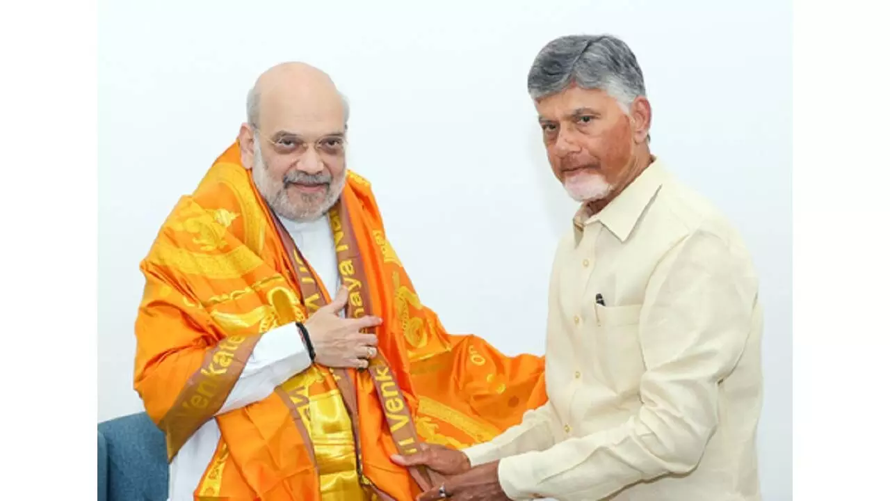 Naidu, Pawan Kalyan greet Amit Shah on his birthday Naidu, Pawan Kalyan greet Amit Shah on his birthday