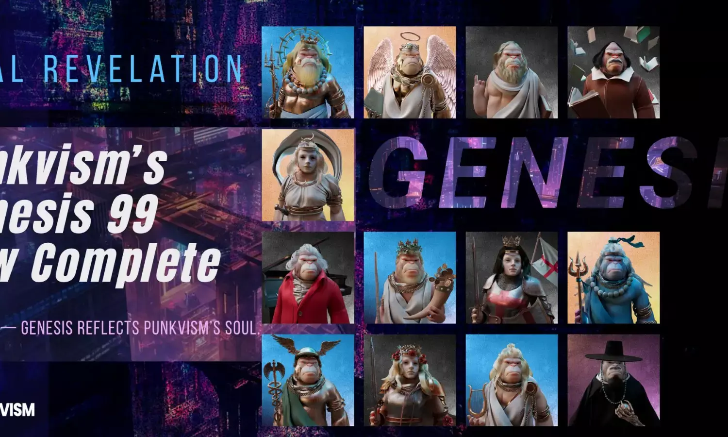 PUNKVISM’s Genesis Collection Fully Revealed — The 99 Originals Define the Core of Its Web3 Universe