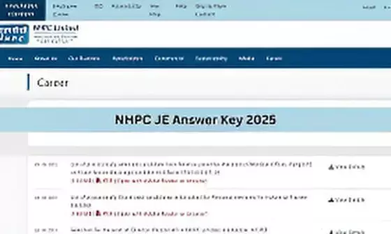 NHPC JE Answer Key 2025 Released Soon at nhpcindia.com — Check Response Sheet PDF, Steps to Raise Objections NHPC JE Answer Key 2025 Released Soon at nhpcindia.com — Check Response Sheet PDF, Steps to Raise Objections