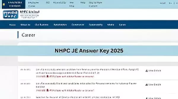 NHPC JE Answer Key 2025 Released Soon at nhpcindia.com — Check Response Sheet PDF, Steps to Raise Objections NHPC JE Answer Key 2025 Released Soon at nhpcindia.com — Check Response Sheet PDF, Steps to Raise Objections