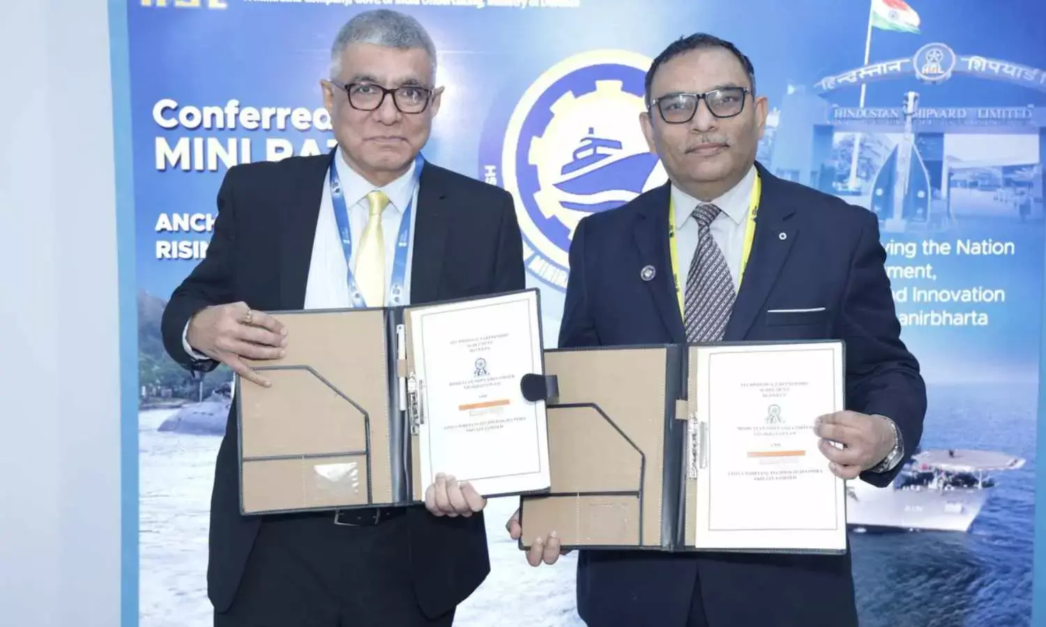 Defence Minister hands over Mini Ratna certification to HSL