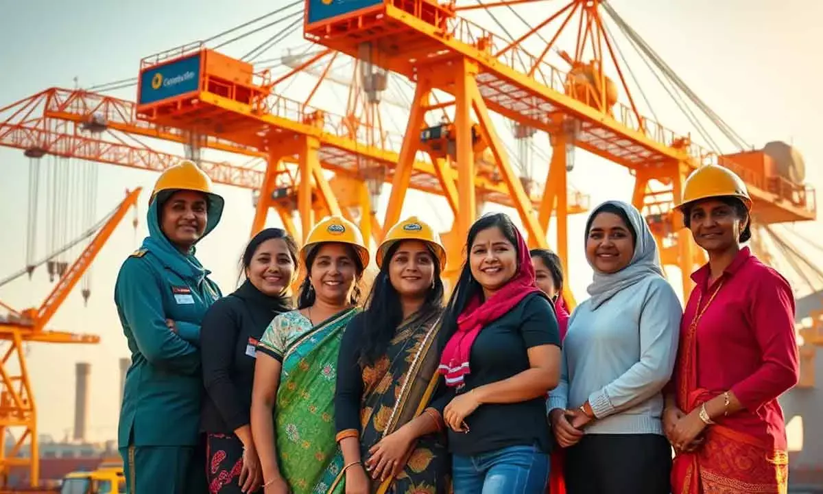 Women handling heavy containers, bridging gender gap at Adani Vizinjham Port