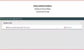 IB ACIO 2025 Result Declared: Check Merit List and Download PDF at mha.gov.in