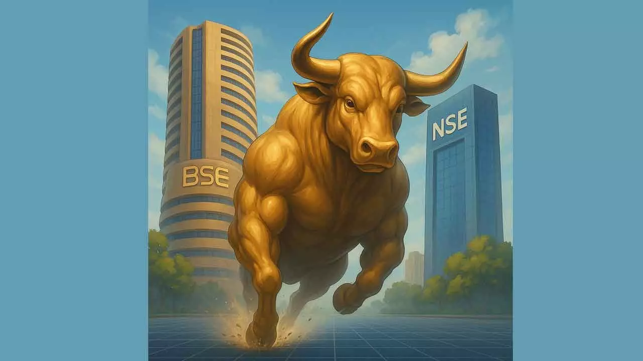 Benchmarks surge for 2nd session on firm global cues