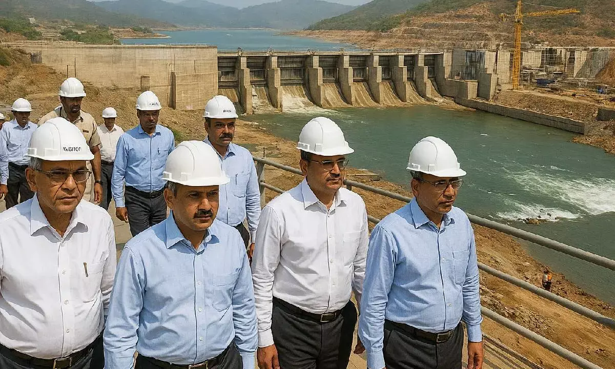 Central team visits Polavaram project