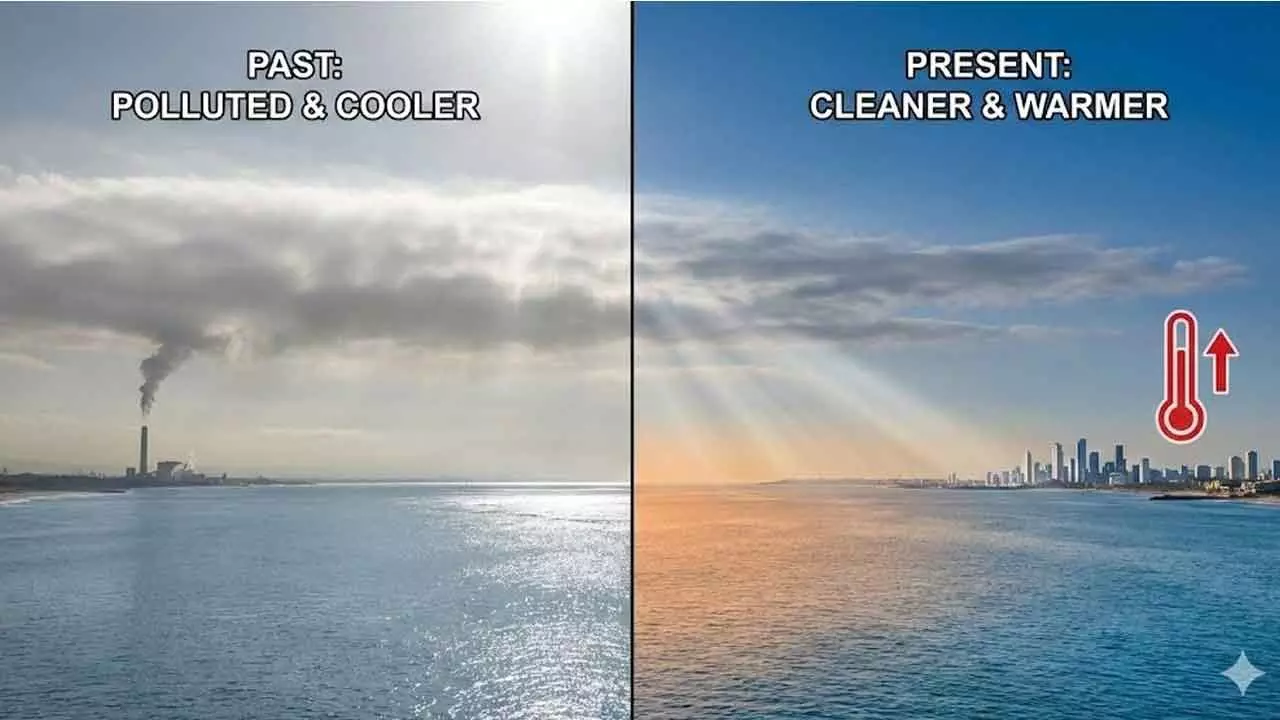 Tearing off the pollution mask: Why clearer skies mean hotter oceans