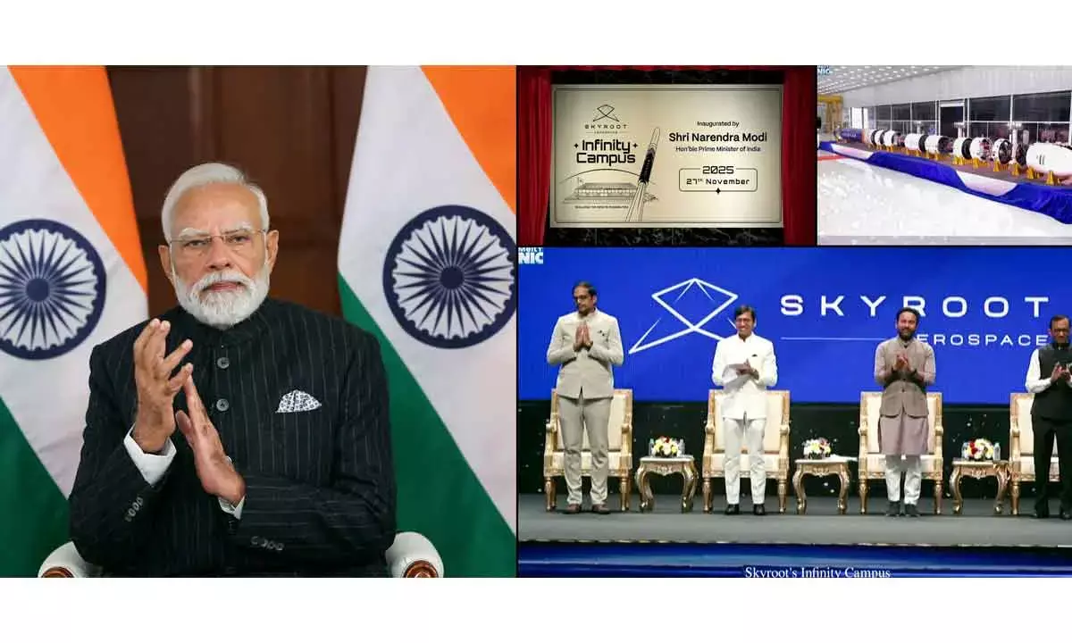PM unveils Skyroots orbital rocket in Hyd, praises youth for creating new tech