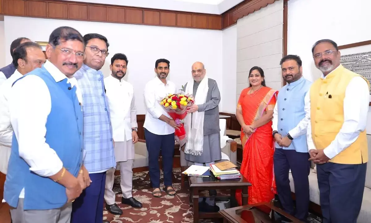 Nara Lokesh, Anita meet Shah; seek Central aid for `6,352-cr Montha loss