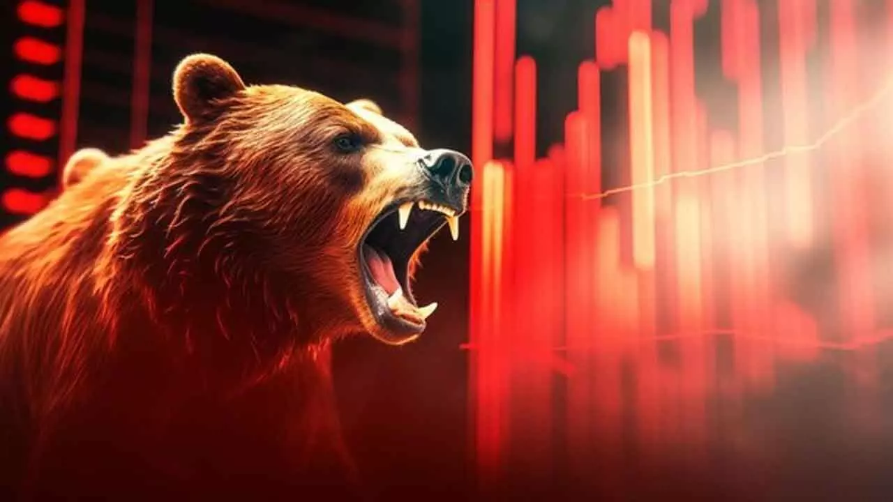 Key indices plummet amid profit booking, FII outflows Key indices plummet amid profit booking, FII outflows