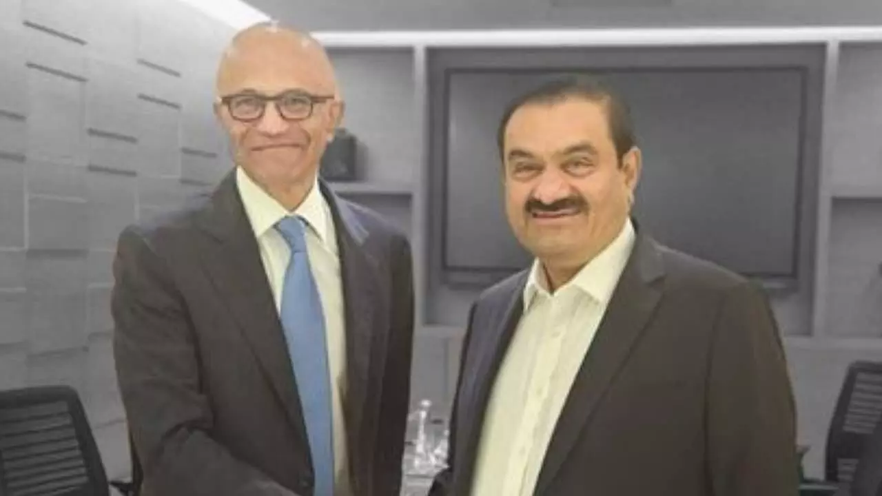 Adani-Nadella meet to discuss transformative AI potential Adani-Nadella meet to discuss transformative AI potential