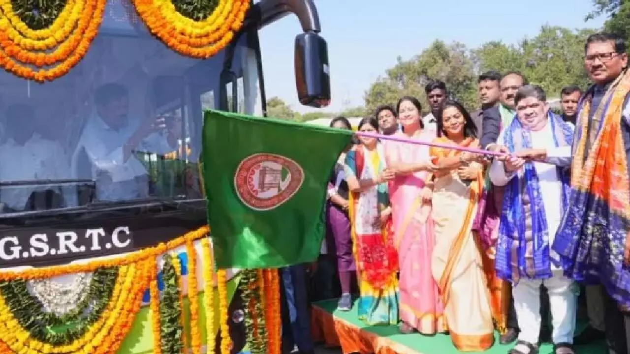 TGSRTC, Evey Trans flag off 65 new electric buses in Hyderabad TGSRTC, Evey Trans flag off 65 new electric buses in Hyderabad