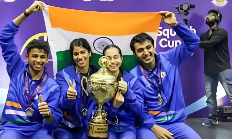 Squash World Cup 2025: India Clinch Historic Maiden Title With Dominant 3–0 Win Over Hong Kong, China