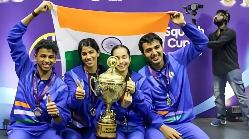 Squash World Cup 2025: India Clinch Historic Maiden Title With Dominant 3–0 Win Over Hong Kong, China Squash World Cup 2025: India Clinch Historic Maiden Title With Dominant 3–0 Win Over Hong Kong, China