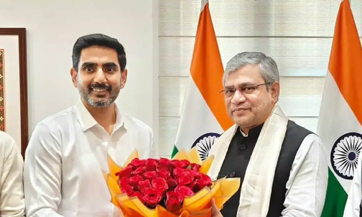 IT Minister Lokesh briefs Minister Vaishnaw of APs tech initiatives